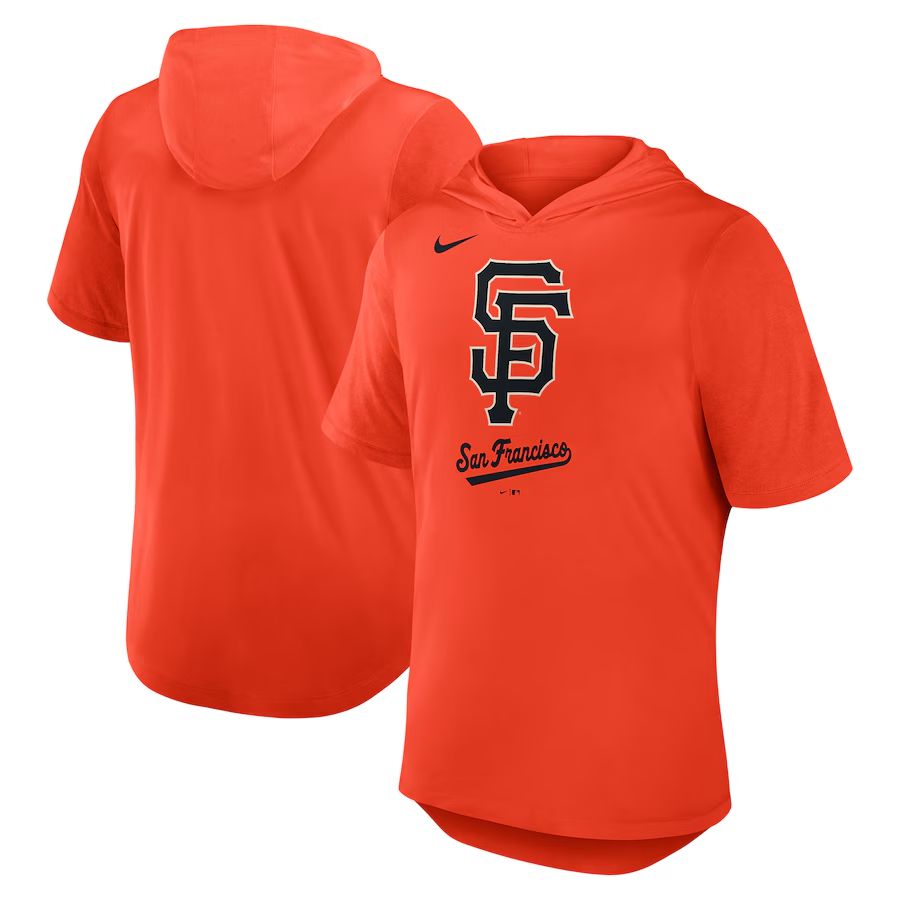Men 2025 MLB San Francisco Giants Orange Hooded T-shirt